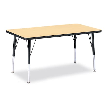 Jonti-Craft Berries Rectangle Activity Table, 24 in. x 36 in., E-height, Maple/Black/Black 6478JCE011